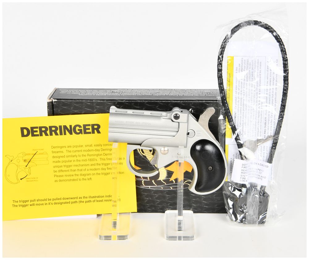 Lot 1089: Bearman Industries Model BBG38 Over/Under Break Action Derringer Pistol .38 Special with 2.75 Inch Barrel