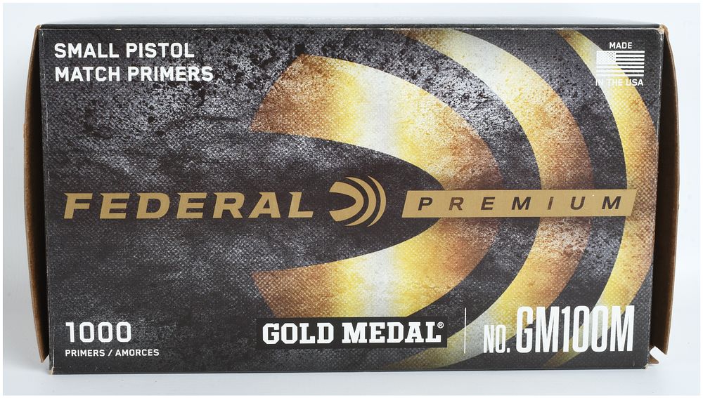 Lot 1091: A Lot of 1000 Federal Premium Gold Medal No. GM100M Small Pistol Match Primers