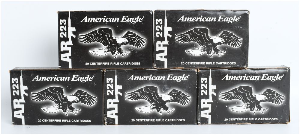 Lot 1099: A Lot of 100 Rounds Federal American Eagle .223 Remington Ammunition