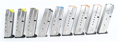 A Lot of 9 Smith & Wesson M&P Series Semi-Automatic Pistol Magazines .40 S&W and 9mm. This lot 
