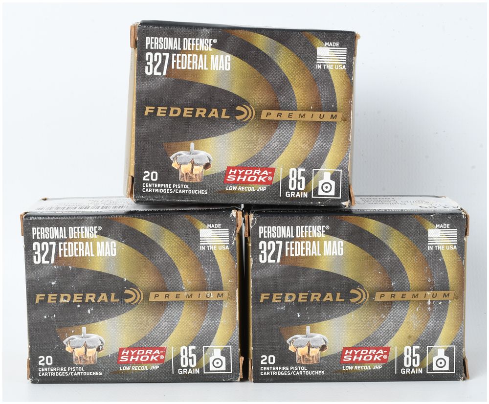 Lot 1159: A Lot of 60 Rounds of Federal Premium Personal Defense Hydra-Shok Low Recoil Ammunition .327 Federal Magnum with 85 Grain JHP Bullets