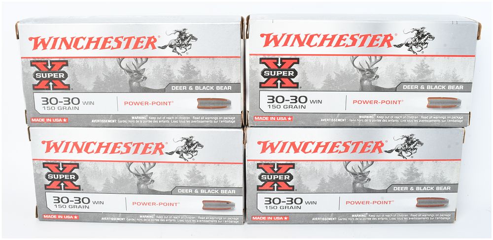 Lot 1210: Winchester Super X Power-Point Rifle Ammunition 30-30 Win A Lot of 76 Rounds