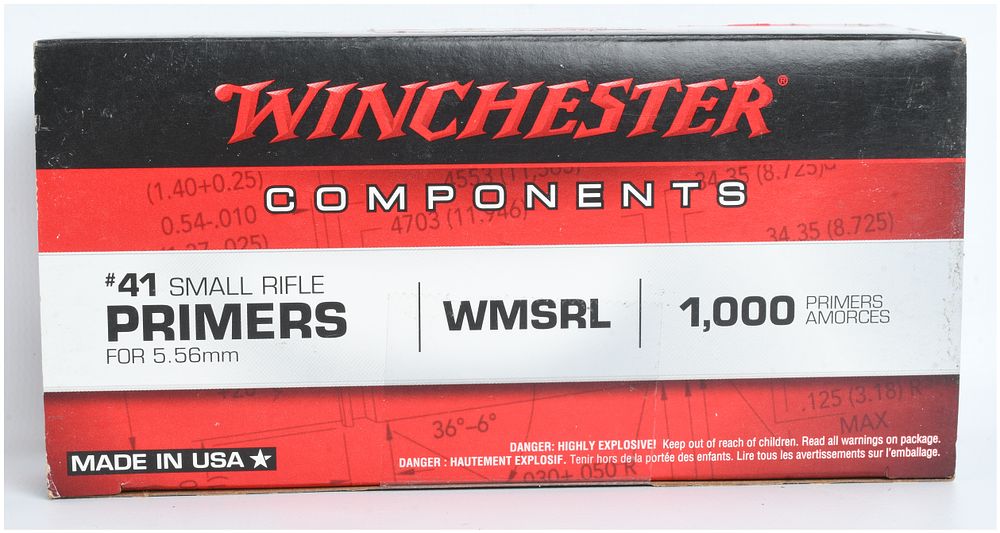 Lot 1211: A Lot of 1,000 Winchester #41 Small Rifle Primers for 5.56mm