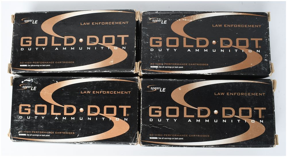 Lot 1213: A Lot of 200 Rounds of Speer Gold Dot Duty Ammunition .357 SIG 125 Grain GDHP