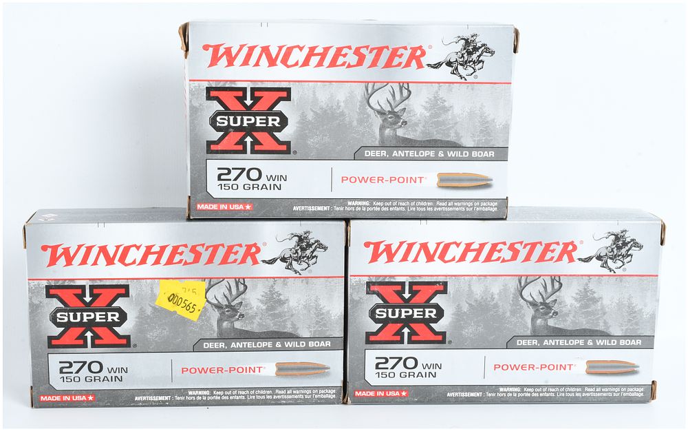 Lot 1219: A Lot of 60 Rounds of Winchester Super-X Power-Point .270 Winchester Centerfire Rifle Ammunition