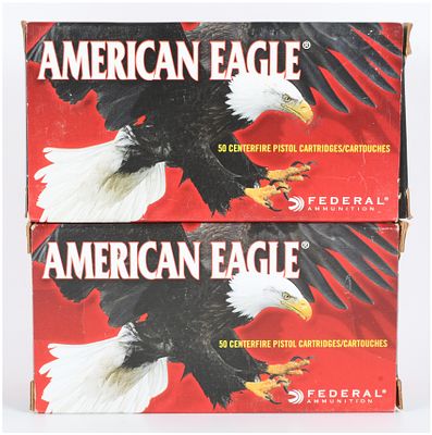 A Lot of 100 Federal American Eagle .38 Special 130 Grain FMJ Ammunition. This lot comprises 100 