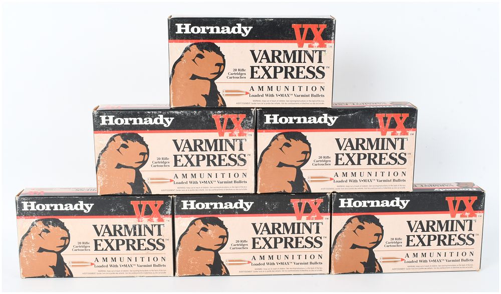 Lot 1246: A Lot of 120 Rounds of Hornady Varmint Express Ammunition .220 Swift