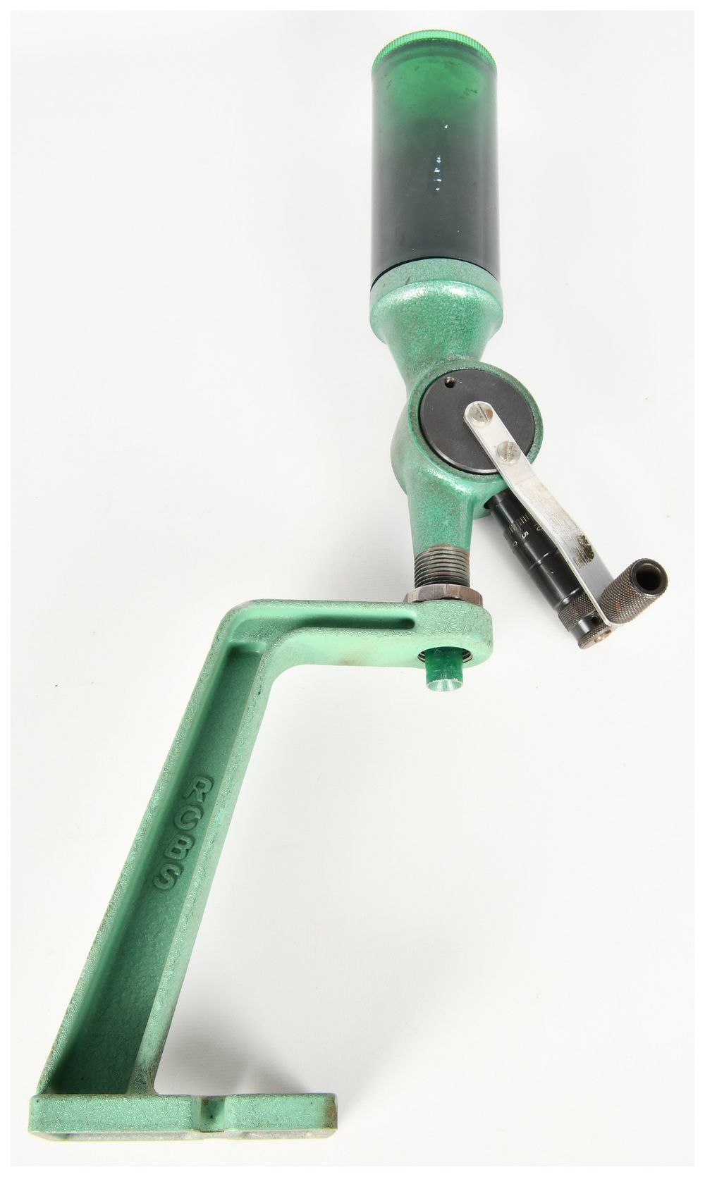 Lot 1247: RCBS Uniflow Powder Measure with Micrometer Adjustment and Mounting Stand