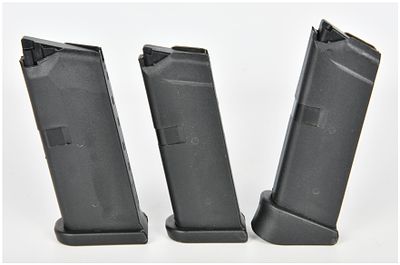 Three Glock 43 Semi-Automatic Pistol Magazines 9mm. This lot consists of three 