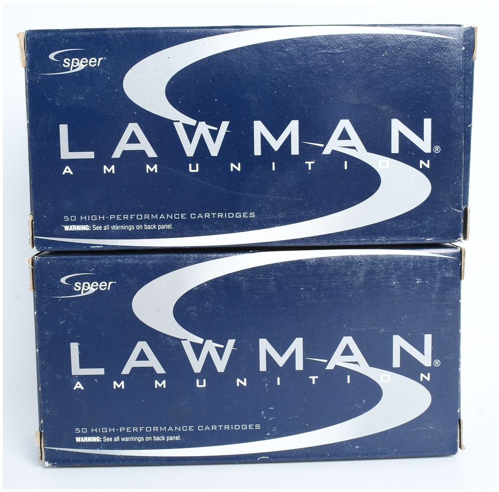 Lot 1294: A Lot of 100 Rounds Speer Lawman Ammunition 9mm Luger 115 Grain TMJ