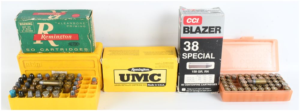 Lot 1345: A Collection of 216 Assorted .38 Special and .38 S&W Ammunition Cartridges