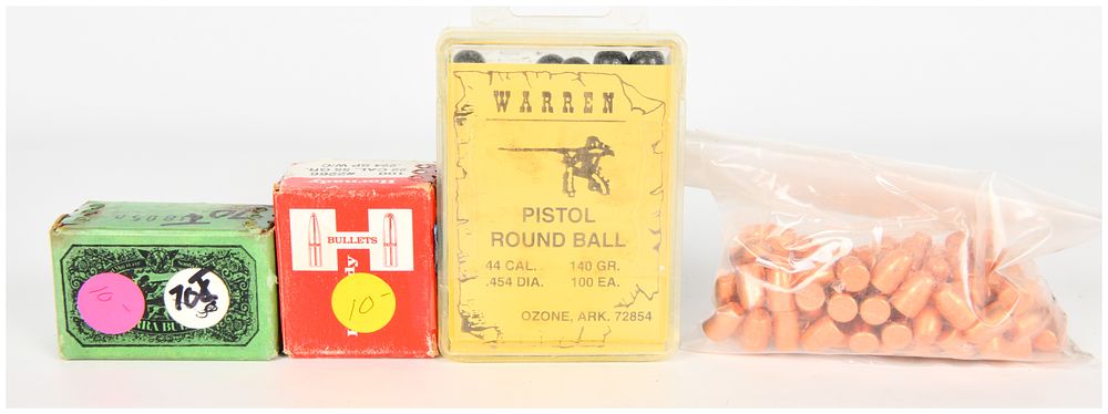 Lot 1355: A Lot of 4 Packages of Sierra Hornady and Warren Reloading Projectiles