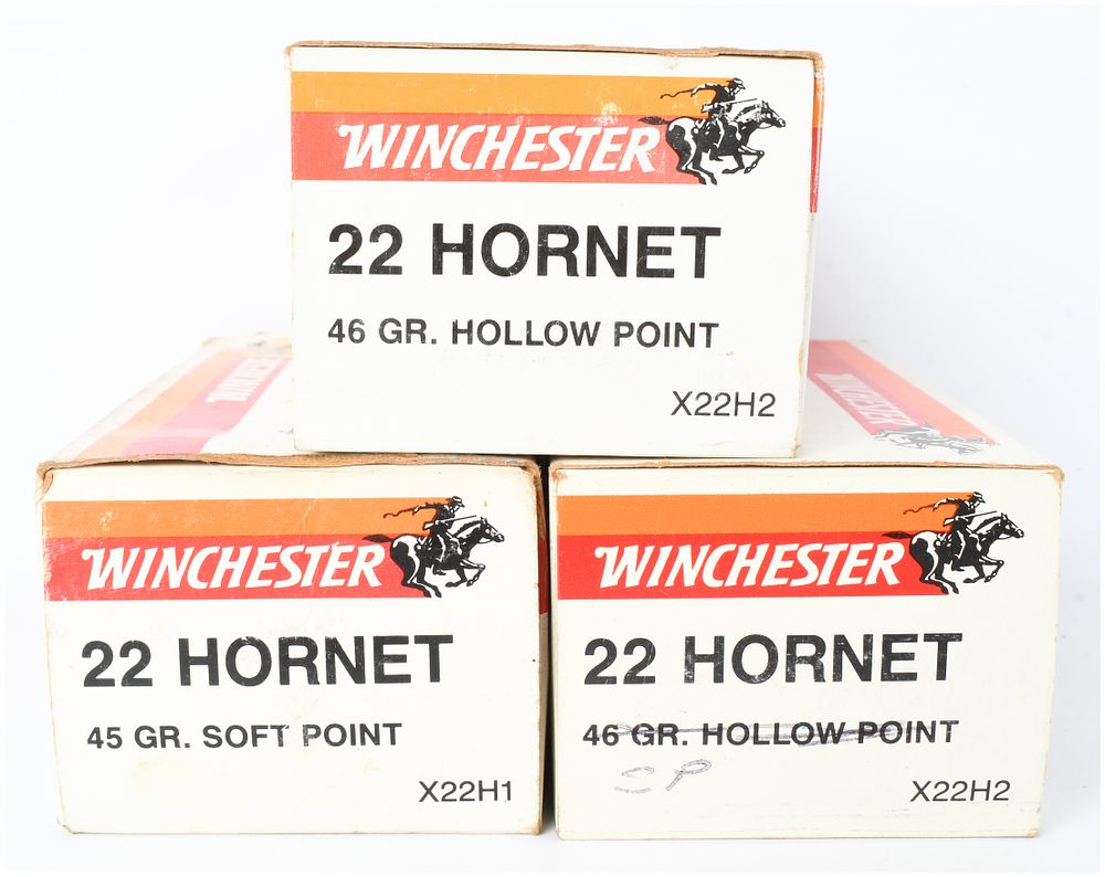 Lot 1360: A Lot of 137 Rounds of Winchester Super-X .22 Hornet Centerfire Rifle Ammunition