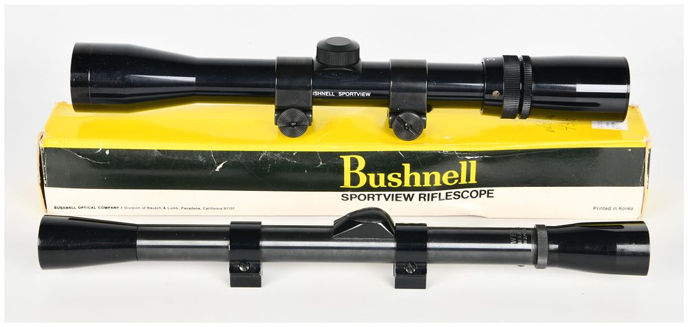 Lot 1394: A Pair of Bushnell Sportview and Weaver Marksman Riflescopes