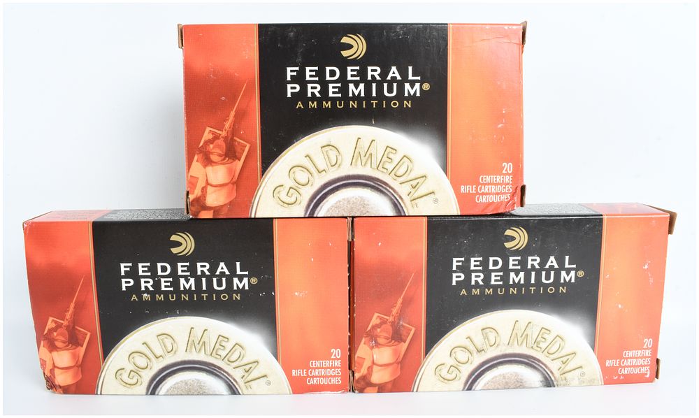 Lot 1402: A Lot of 60 Rounds of Federal Premium Gold Medal Match Ammunition .308 Winchester