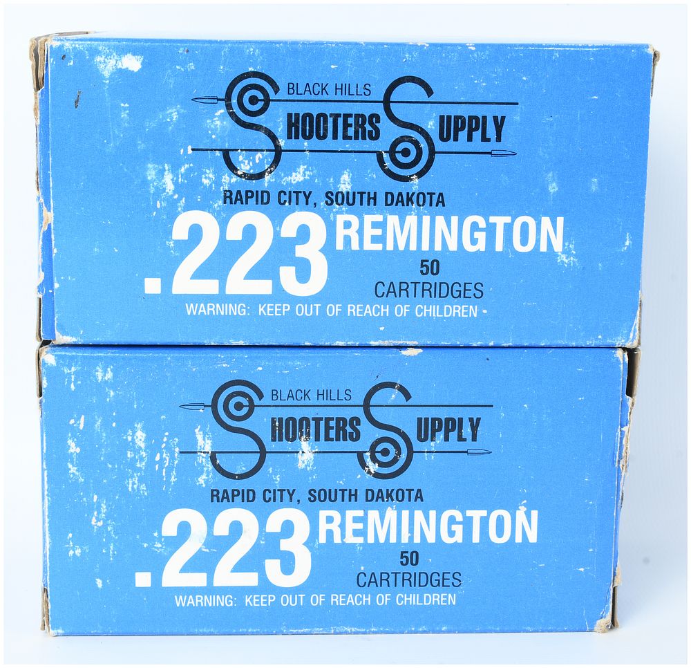 Lot 1417: A Lot of 100 Black Hills Shooters Supply .223 Remington Ammunition