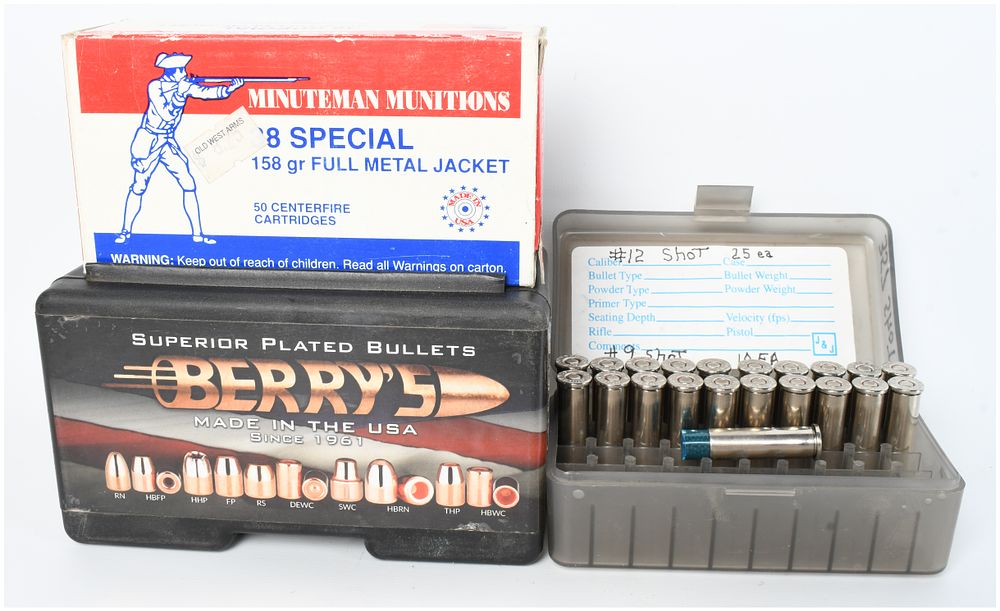 Lot 1420: A Collection of 61 Rounds of .38 Special Ammunition and 250 Count of .38 Caliber Bullet Tips