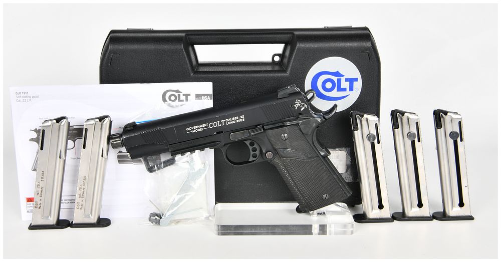 Lot 1467: Colt Government Model 1911 Rail Gun Semi-Automatic Pistol .22 Long Rifle with 5 Inch Barrel