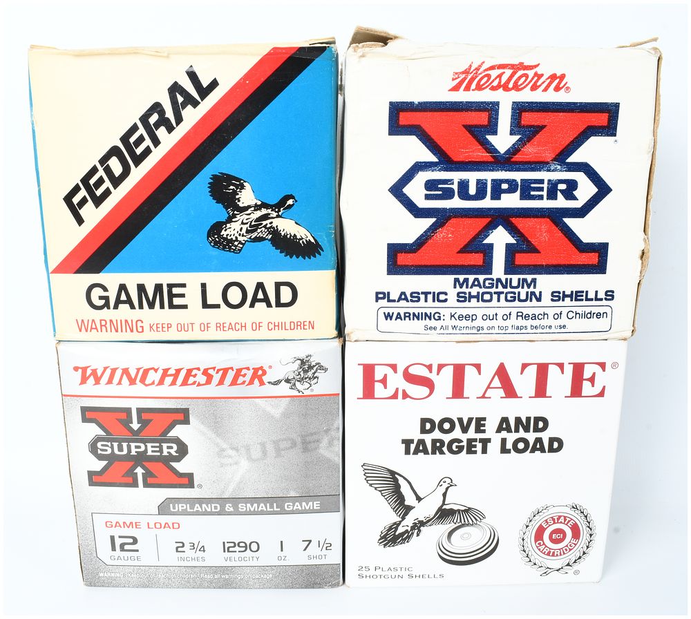 Lot 1468: A Lot of 100 Rounds of Federal, Winchester, Western, and Estate 12 Gauge Shotgun Ammunition