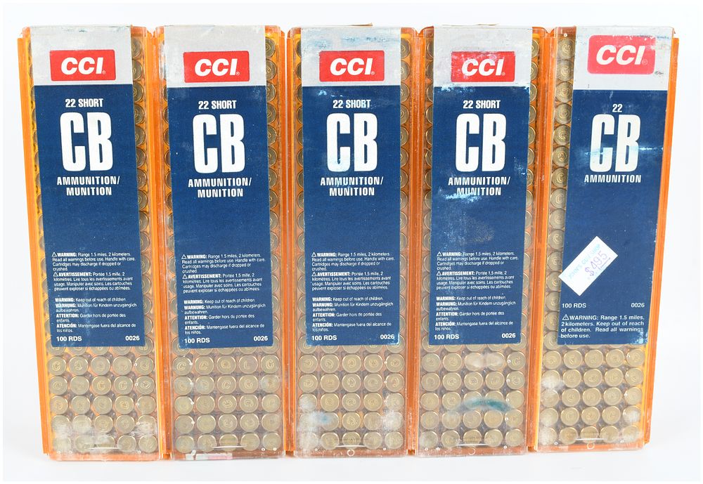 Lot 1477: A Lot of 500 Rounds of CCI CB .22 Short Rimfire Ammunition