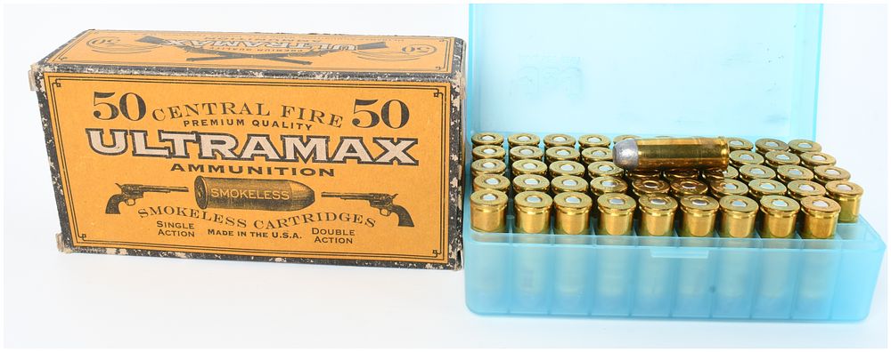 Lot 1522: A Lot of 100 Rounds Ultramax Cowboy Action Ammunition .45 Colt 200 Grain RNFP