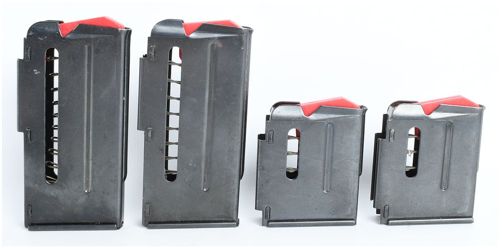 Lot 1523: A Collection of 4 Savage Arms Model 93 Series Rifle Magazines .22 WMR and .17 HMR