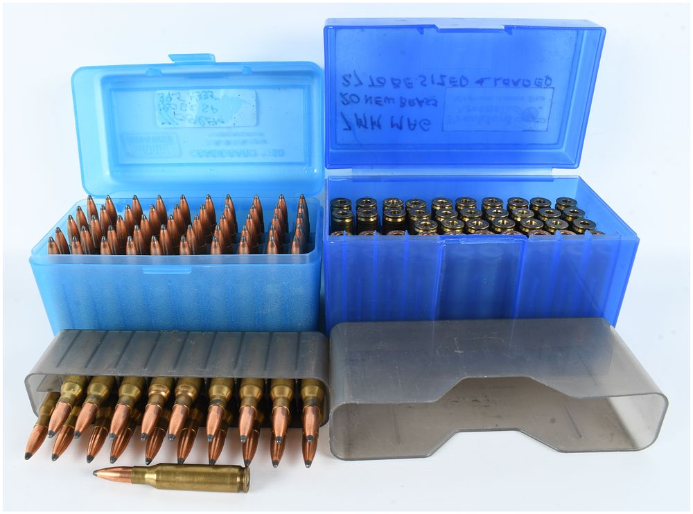 Lot 1528: A Lot of 70 Rounds of Remanufactured 7mm Remington Magnum Ammunition and 47 Empty Brass Casings