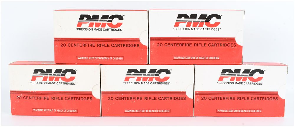 Lot 1540: PMC 222 Remington 50 Grain PSP Centerfire Rifle Ammunition 100 Rounds