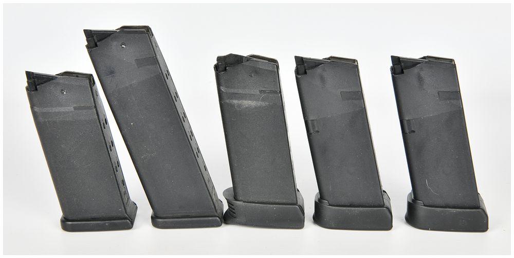 Lot 1544: A Lot of 5 Glock Semi-Automatic Pistol Magazines in .45 Caliber