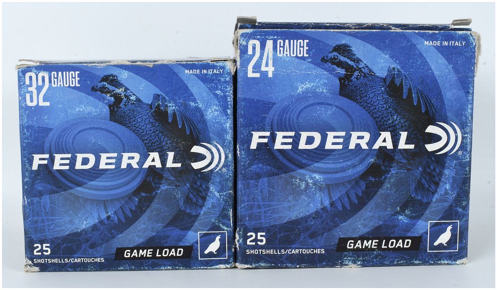 Lot 1549: A Lot of 50 Federal Game Load Shotgun Ammunition 24 Gauge and 32 Gauge
