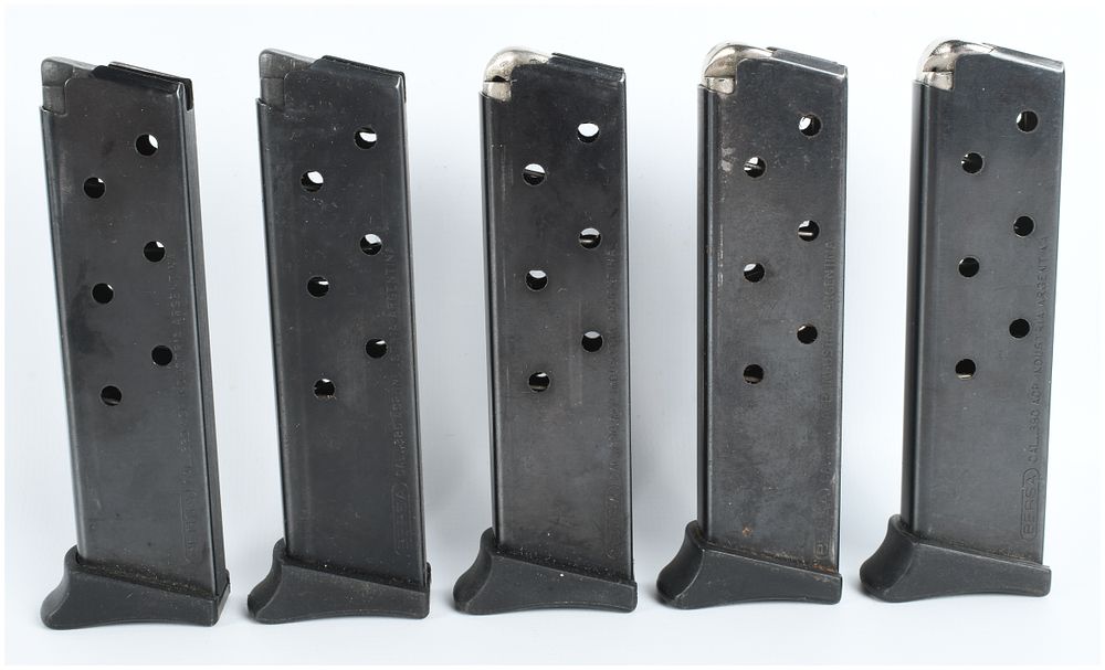 Lot 1553: A Lot of 5 Bersa Thunder 380 Semi-Automatic Pistol Magazines .380 ACP