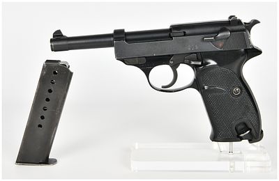 Walther P38 Semi-Automatic Pistol 9mm with 5 Inch Barrel 1959. This is a post-war Walther P38 