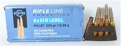 Prvi Partizan PPU Rifle Line Ammunition 8x51R Lebel with Berthier En-Bloc Clip. This lot 