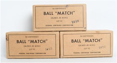 Federal Cartridge Corporation Ball Match Ammunition .45 ACP 117 Rounds. This lot consists of 117 