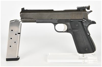 Remington Rand M1911A1 Semi-Automatic Target Pistol .45 Auto with 5 Inch Barrel. This is a 