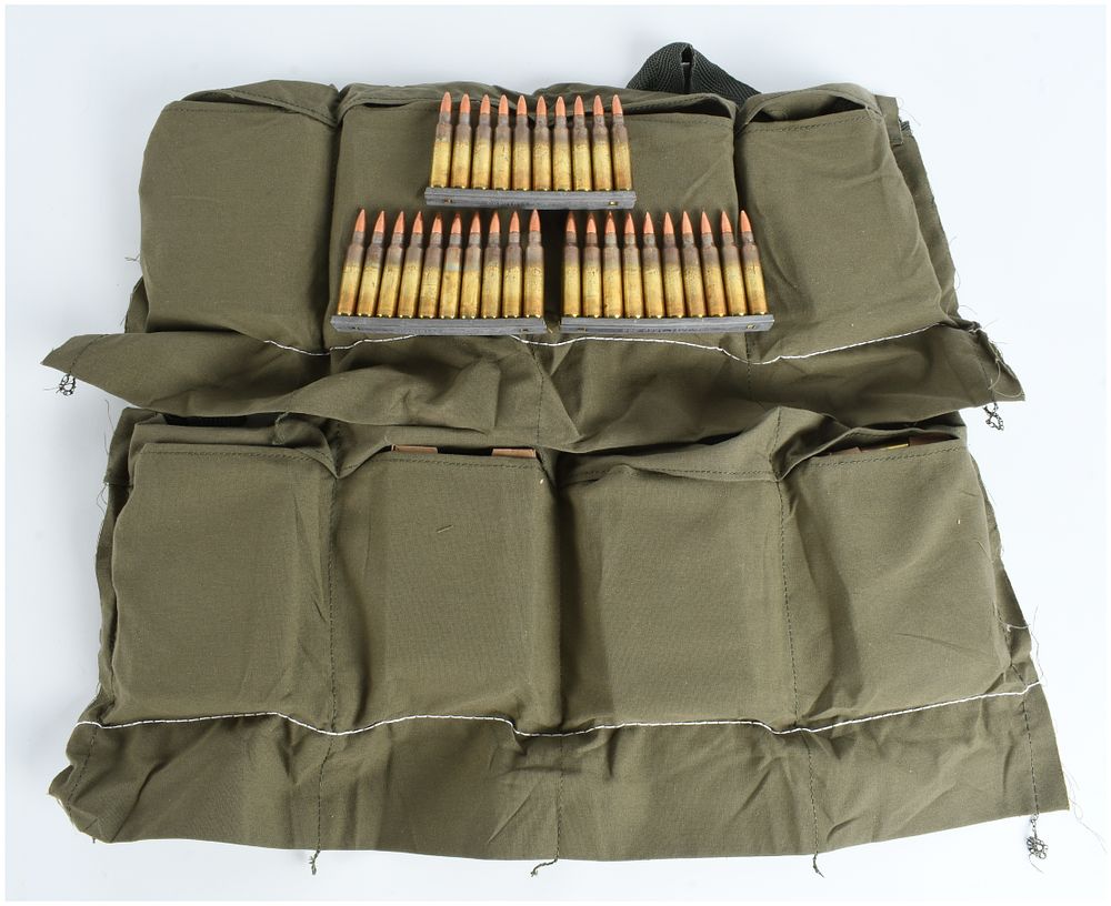 Lot 37: 240 Rounds of 5.56mm Ammunition on Stripper Clips with Bandolier