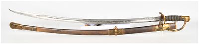 U.S. Civil War Ames Manufacturing Company Model 1860 Cavalry Officer's Saber and Scabbard with 