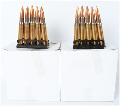 A Lot of 85 Rounds of Hirtenberger 8x56mmR Ammunition on Stripper Clips 1937. This lot features 