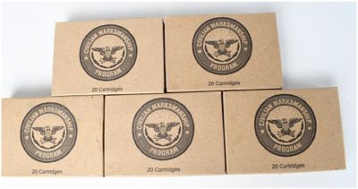 A Lot of 100 Rounds of Civilian Marksmanship Program .30-06 Springfield FMJ Ball Ammunition 1969. 