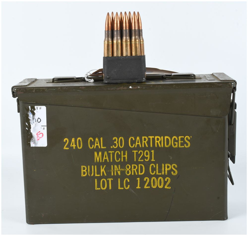 Lot 94: Lake City Match T291 .30-06 Springfield Ammunition 256 Rounds 1961