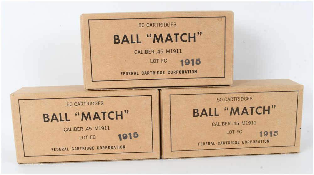 Lot 97: Federal Cartridge Corporation Ball Match .45 M1911 Pistol Ammunition 150 Rounds