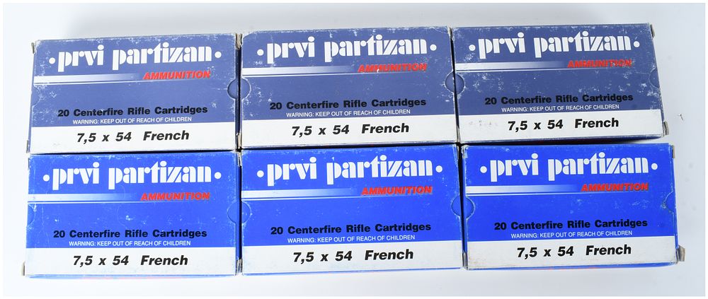 Lot 100: A Lot of 120 Rounds of Prvi Partizan 7.5x54 French Ammunition