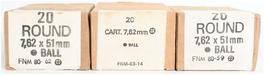 Lot 166: A Lot of 60 Rounds of FNM NATO Ball Ammunition 7.62 x 51mm