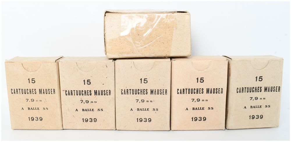 Lot 208: A Lot of 90 Rounds Greek Military Surplus 8mm Mauser Ammunition 1939