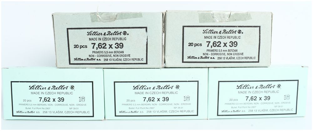 Lot 217: A Lot of 100 Rounds of Sellier & Bellot 7.62x39mm Ammunition