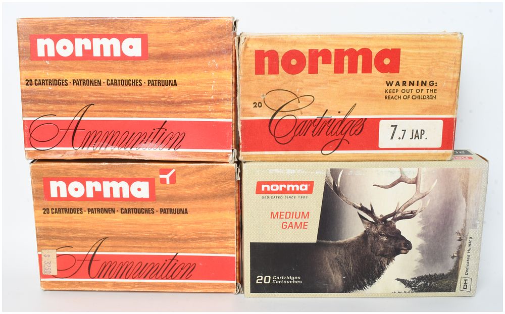Lot 223: A Lot of 78 Rounds of Norma 7.7x58mm Japanese Centerfire Rifle Ammunition