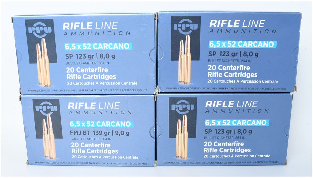 Lot 241: A Lot of 60 Rounds of PPU Rifle Line Ammunition 6.5 x 52 Carcano