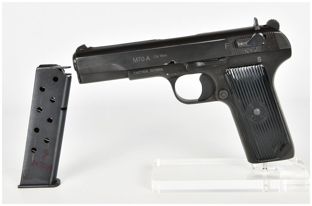 Lot 276: Zastava Model M70A Semi-Automatic Pistol 9mm with 4.5 Inch Barrel