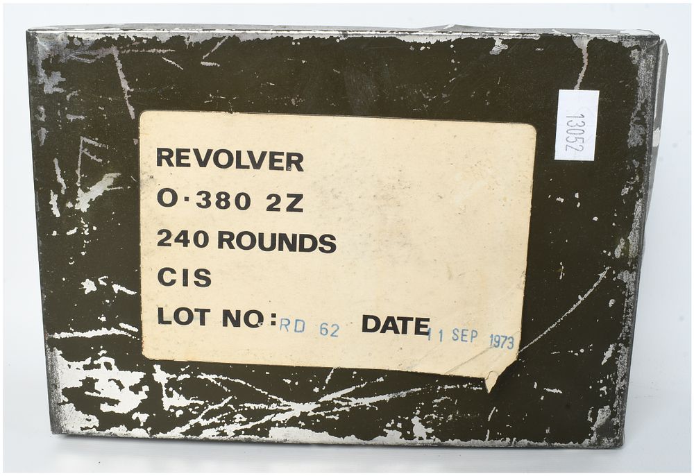 Lot 376: Chartered Industries of Singapore .380 Revolver 2Z Cartridges Lot of 240 Rounds 1973