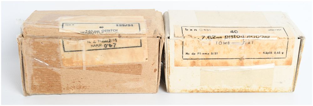 Lot 385: A Lot of 80 Rounds of Czech Military 7.62x25mm Tokarev Ammunition 1951